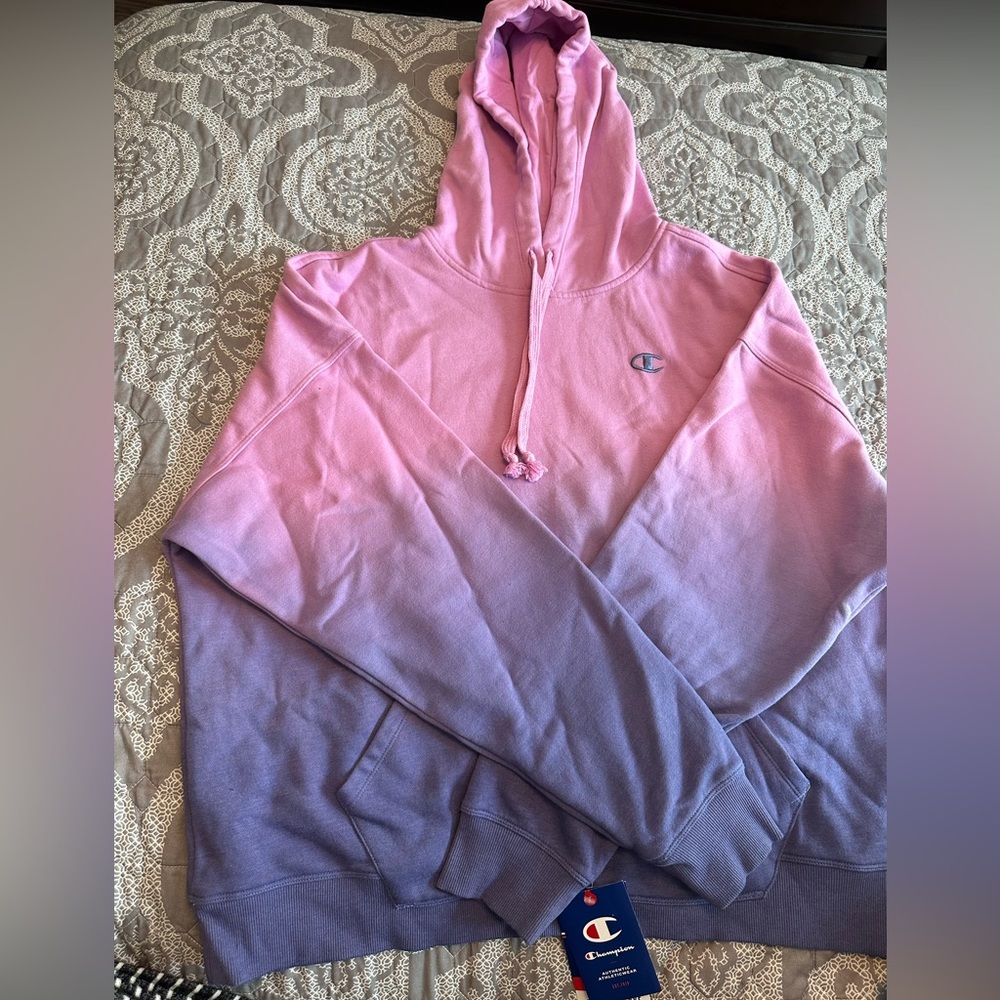 NWT Champion cropped hoodie pink and purple ombré.